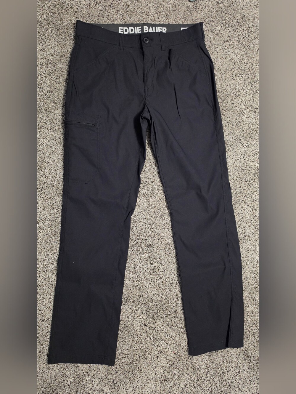 Eddie Bauer Men's Black Cargo Pants — Stretch Tech Pant 34x34